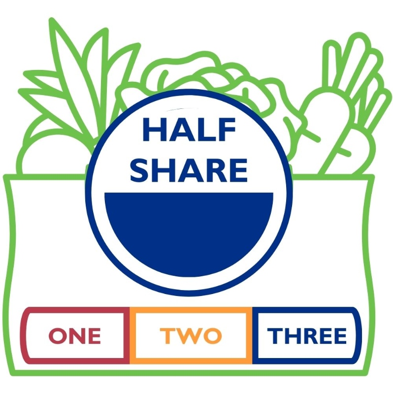 Product Description: A HalfShareis our midsizeshareand typically fits a household of twowell.</br></br>AThree Season Sharepicks up all 36weeks of veggies:</br></br>Spring (April 16- July 2)</br>Summer (July 9- September 24)</br>Fall (October 1- December 17)</br></br>Add a Soup Shareand let the New City Cafécrew prepare a quart of farm-to-table soup for you each week. Soup shareholderswill select from two soup options or a prepared deli side combo each week, andvegan and gluten-free options will be available.When you add a Soup Share to your farm share at checkout, you receive 5% off your Soup Share.</br></br>Pickups are every Thursday from 12 - 6:30pmat our Farmhouselocation. Shareholders can expect 8-12 items each week. 3-6items will be staple items,and 3-5 items will be chosen during our Market Style pick-up or via anonline form if Drive-Thru pick-up is preferred. We also offer some items, like flower bouquets, for sale at pick-up. In addition, our Caféis open every day during pick up. The Café sells prepared soups and deli sides alongside the share, and it runs a pop-up restaurant from 4-7 pm with wood-fired pizzas, soups, and salads from the farm.</br></br>Visit ourFarm pageor ourFarm Frequently Asked Questions page foradditional information about selecting the right share for your household.</br> Three Season Half Share